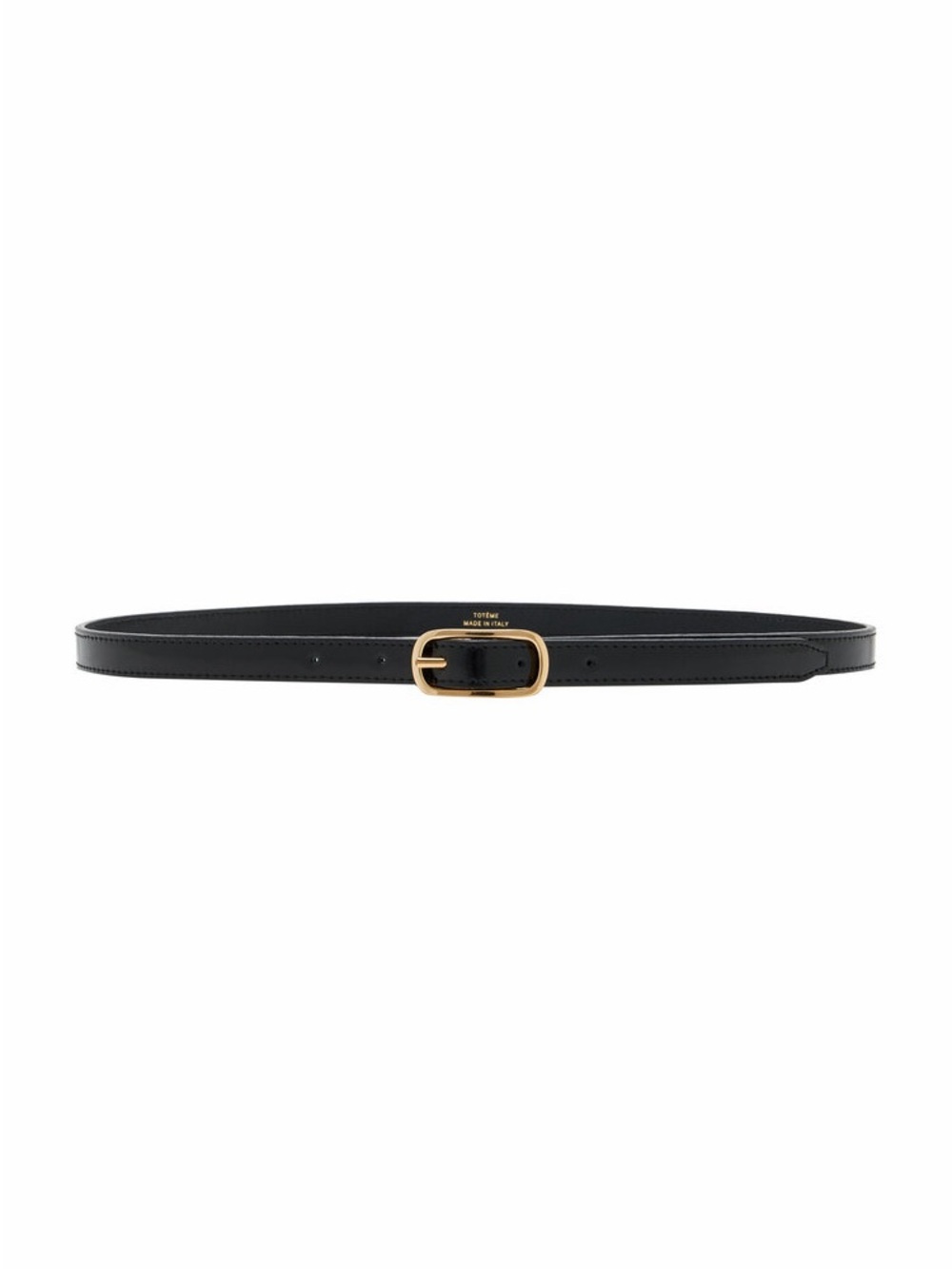 NWT Toteme Oval Slim Leather Belt Black Gold